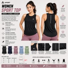 Women Sport Top Tanpa Lengan Women Sport Top Tanpa Lengan